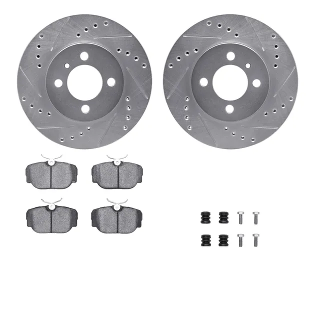 R1 Concepts WGSH1-31033 eLINE Rotor - Drilled & Slotted - Silver W/ Performance Pads